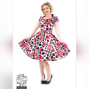 Hearts and Roses Pink Poppy Floral Isabella Dress, VGUC, Size XS